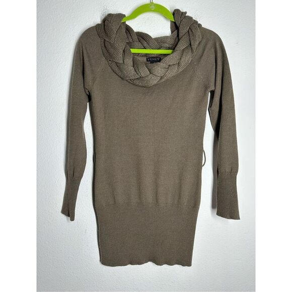Venus Sweater Womens Brown Pullover Long Sleeve Knit Scoop Neck Size S - Picture 1 of 11
